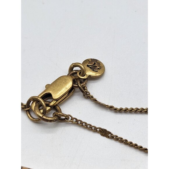 Madewell Necklace Brass Gold Tone Pendant Chain Boho Simple Minimalist - Picture 7 of 11